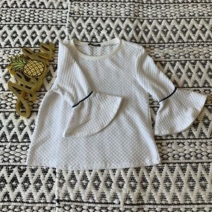 Knit Blouse with Ruffle Sleeves